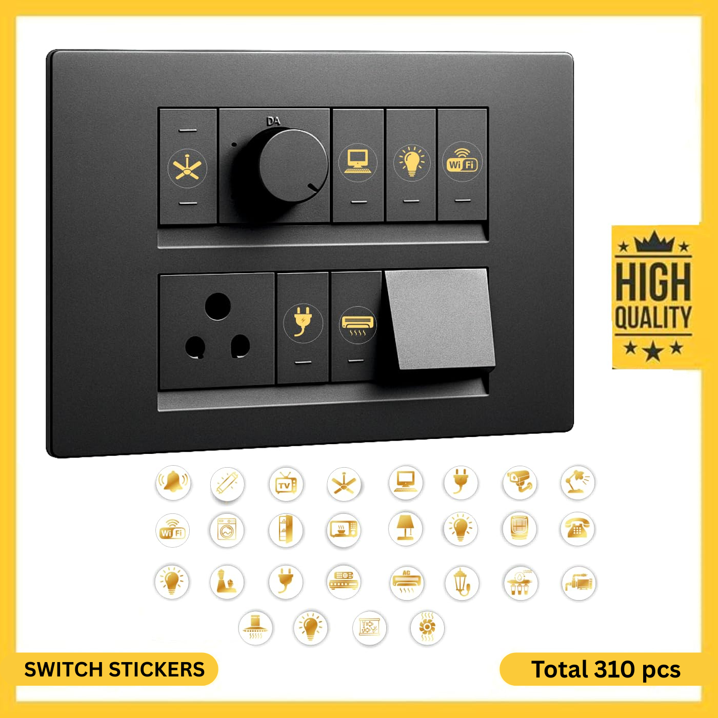 Golden and Colorful Switch Stickers (330 Stickers)