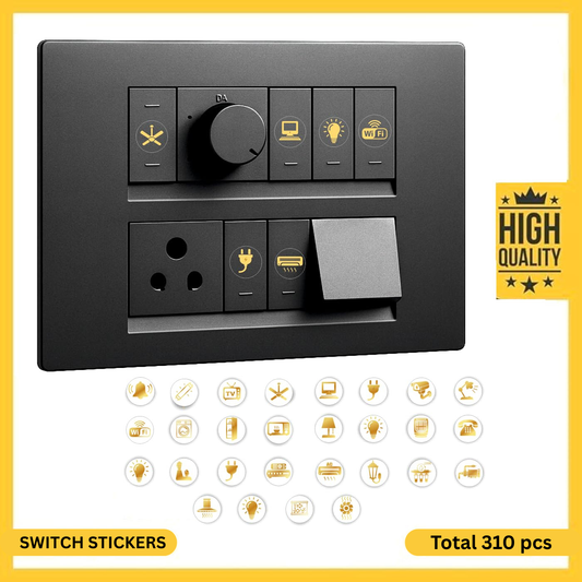 Golden and Colorful Switch Stickers (330 Stickers)