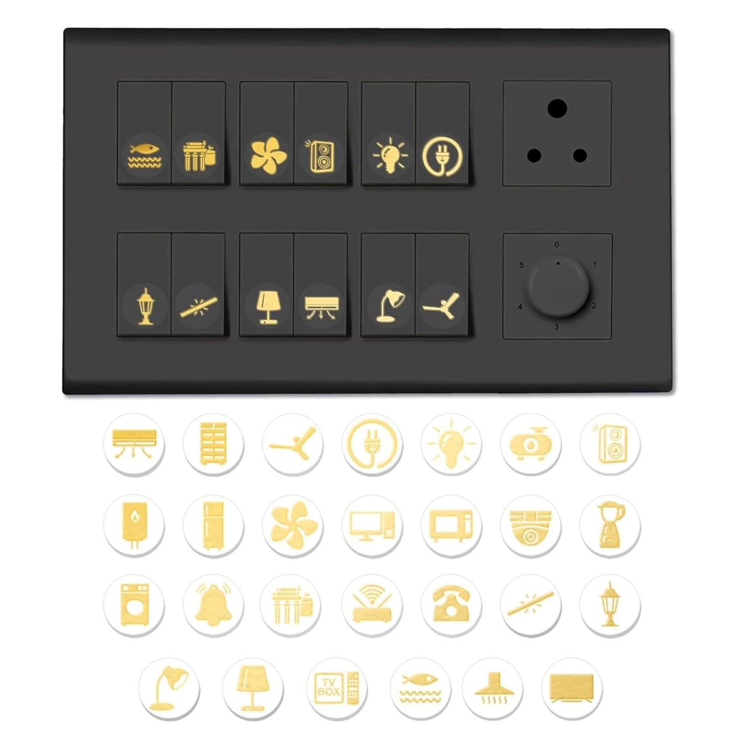 Golden and Colorful Switch Stickers (330 Stickers)
