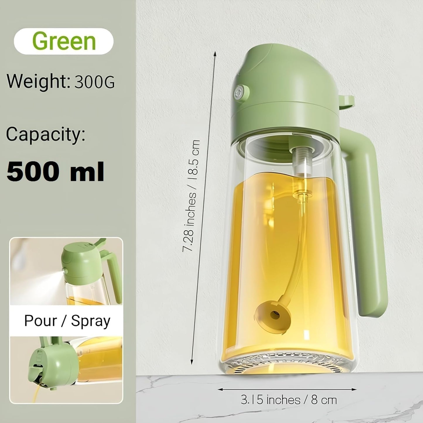 2 In 1 Oil Sprayer & Dispenser Bottle for Kitchen