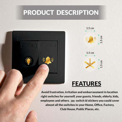 Golden and Colorful Switch Stickers (330 Stickers)