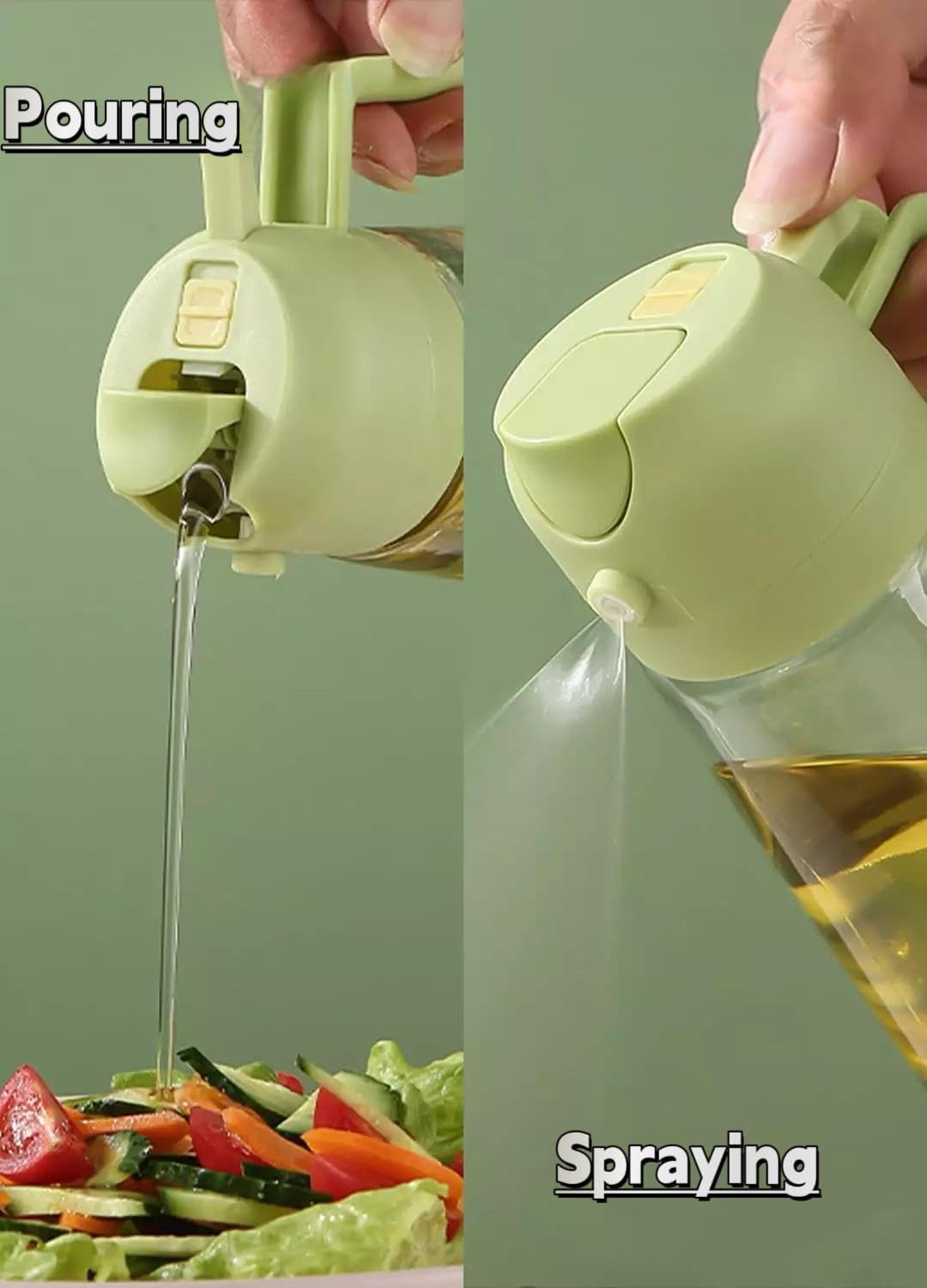 2 In 1 Oil Sprayer & Dispenser Bottle for Kitchen