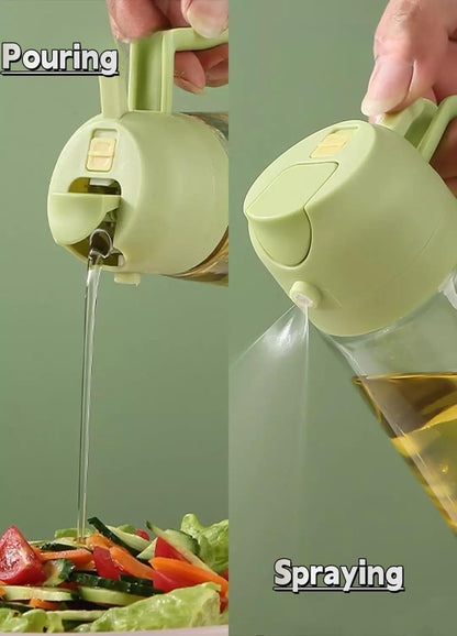 2 In 1 Oil Sprayer & Dispenser Bottle for Kitchen