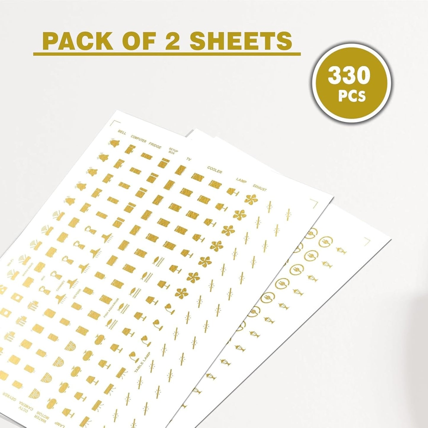 Golden and Colorful Switch Stickers (330 Stickers)