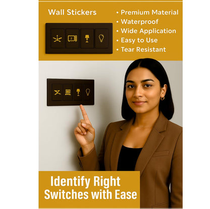 Golden and Colorful Switch Stickers (330 Stickers)