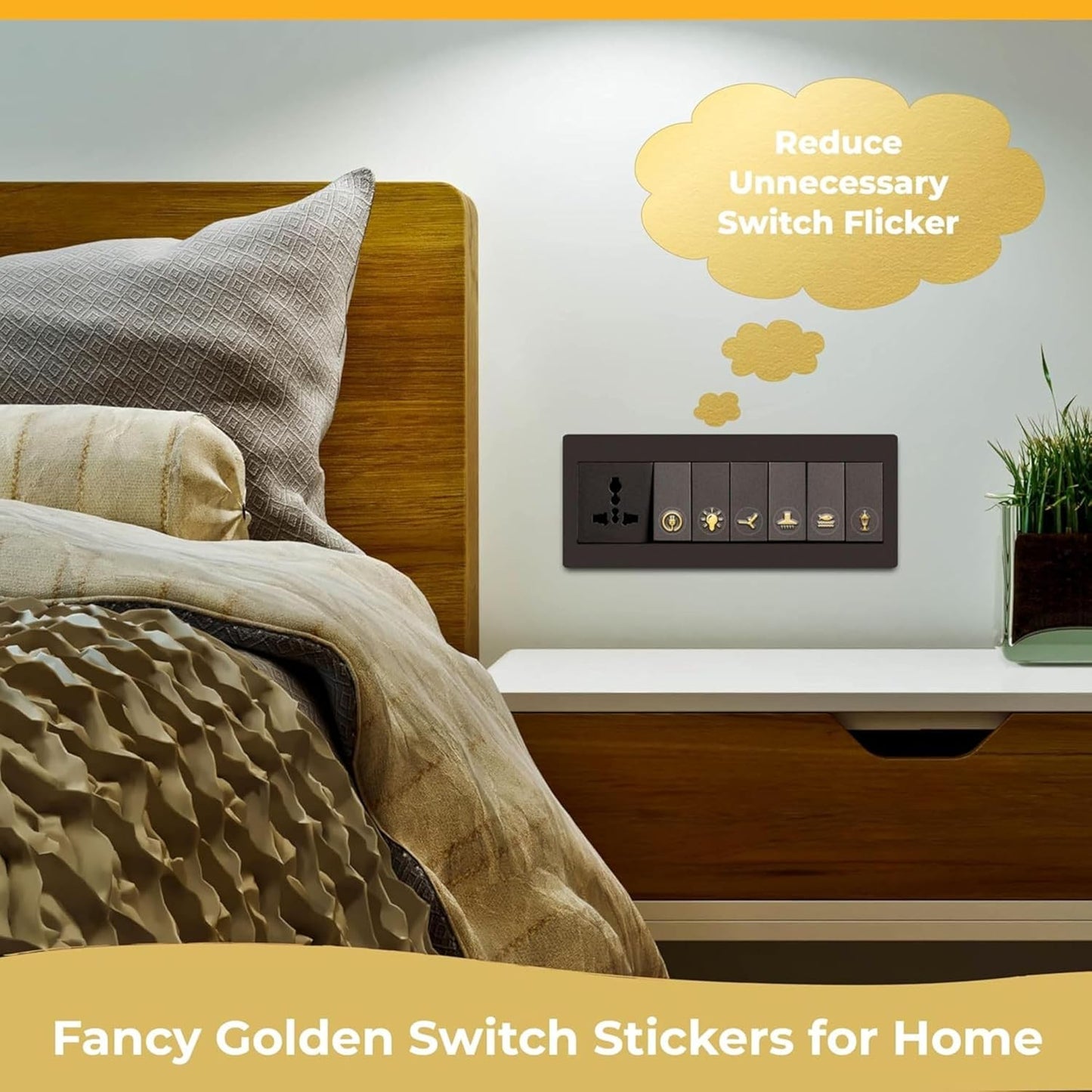 Golden and Colorful Switch Stickers (330 Stickers)