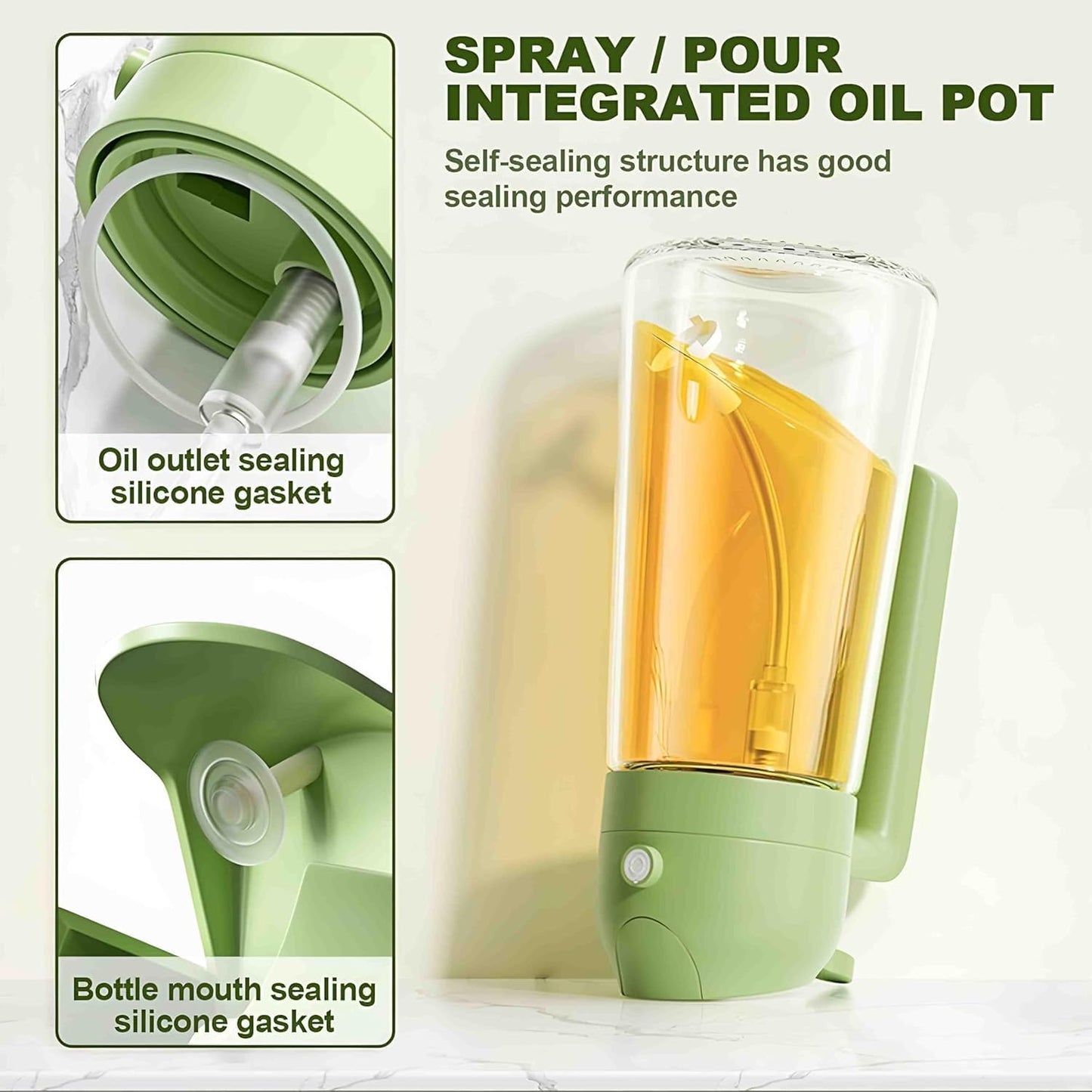 2 In 1 Oil Sprayer & Dispenser Bottle for Kitchen