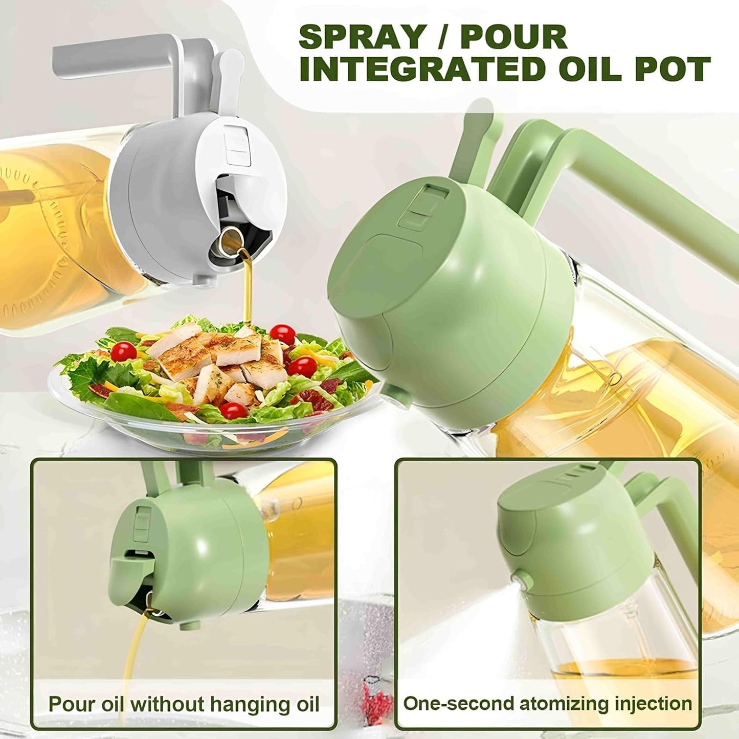 2 In 1 Oil Sprayer & Dispenser Bottle for Kitchen